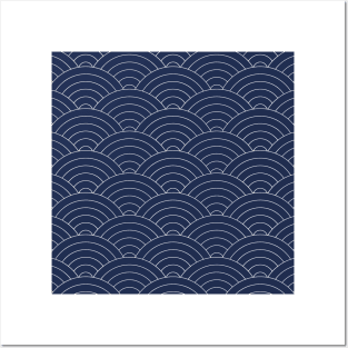 Waves (Navy) Posters and Art